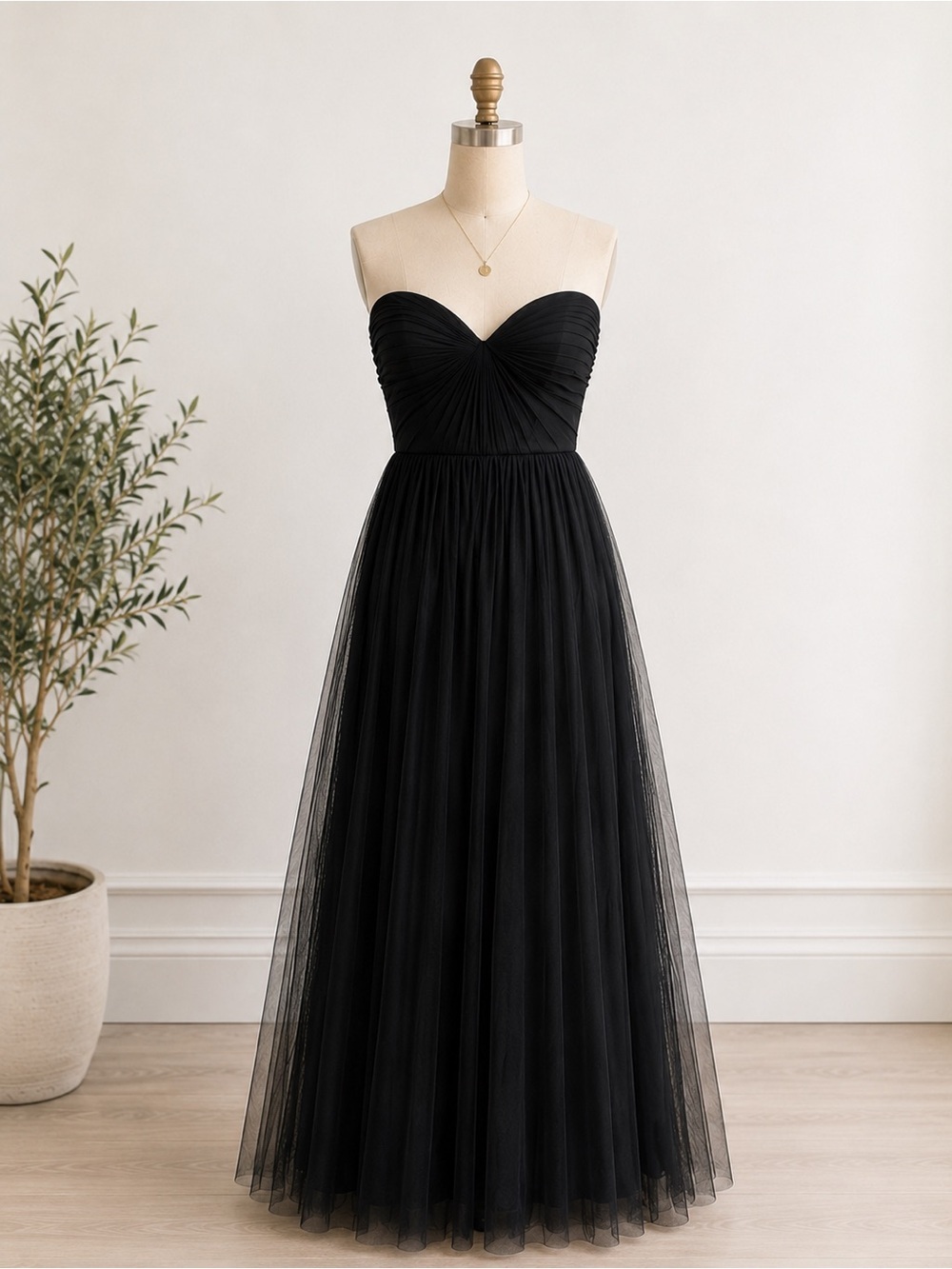 Jenny Yoo Women’s Annabelle Convertible Black Bridesmaid Dress in Size 0